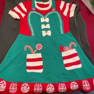 Christmas knitted ugly dress.